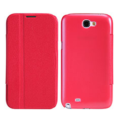 Etui Portefeuille Livre Cuir pour Samsung Galaxy Note 2 N7100 N7105 Rouge