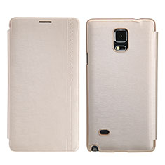 Etui Portefeuille Livre Cuir pour Samsung Galaxy Note 4 SM-N910F Or