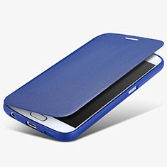 Etui Portefeuille Livre Cuir pour Samsung Galaxy S6 Duos SM-G920F G9200 Bleu