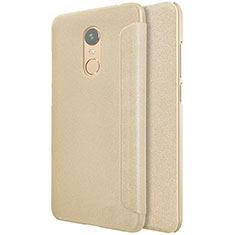 Etui Portefeuille Livre Cuir pour Xiaomi Redmi Note 5 Indian Version Or