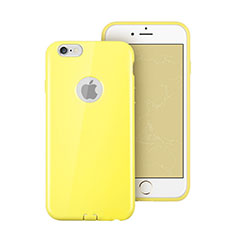 Etui Silicone avec Trou Souple Couleur Unie pour Apple iPhone 6 Jaune