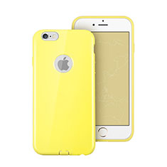 Etui Silicone avec Trou Souple Couleur Unie pour Apple iPhone 6S Plus Jaune