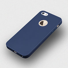 Etui Silicone avec Trou Souple Couleur Unie pour Apple iPhone SE Bleu