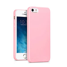 Etui Silicone Gel Souple Couleur Unie pour Apple iPhone 5 Rose