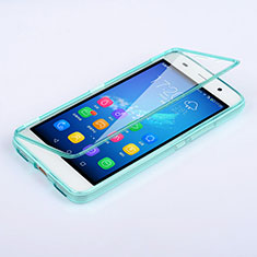 Etui Transparente Integrale Silicone Souple Avant et Arriere pour Huawei Honor 4A Bleu