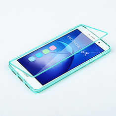 Etui Transparente Integrale Silicone Souple Avant et Arriere pour Huawei Honor 6X Bleu Ciel