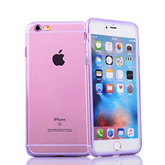 Etui Transparente Integrale Silicone Souple Portefeuille pour Apple iPhone 6S Plus Violet