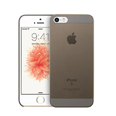 Etui Ultra Fine Plastique Rigide Transparente pour Apple iPhone SE Gris