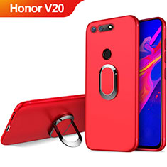 Etui Ultra Fine Silicone Souple avec Support Bague Anneau Aimante Magnetique pour Huawei Honor View 20 Rouge