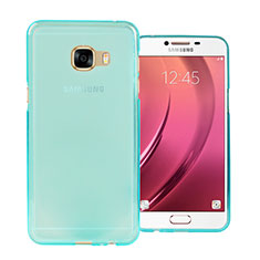 Etui Ultra Fine Silicone Souple Transparente pour Samsung Galaxy C5 SM-C5000 Bleu