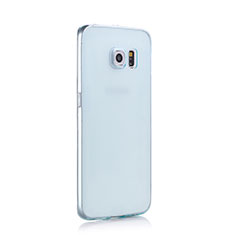 Etui Ultra Fine Silicone Souple Transparente pour Samsung Galaxy S6 Edge+ Plus SM-G928F Bleu