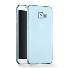 Etui Ultra Fine Silicone Souple Transparente pour Samsung Galaxy S6 Edge SM-G925 Bleu