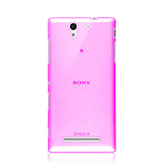 Etui Ultra Fine Silicone Souple Transparente pour Sony Xperia C3 Rose