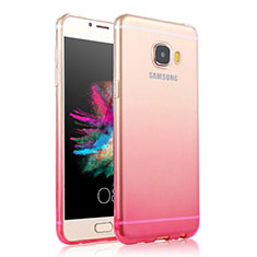 Etui Ultra Fine Transparente Souple Degrade pour Samsung Galaxy C7 SM-C7000 Rose