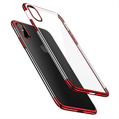 Etui Ultra Slim Plastique Rigide Transparente pour Apple iPhone Xs Rouge