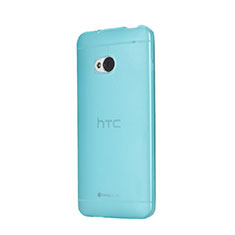 Etui Ultra Slim Plastique Rigide Transparente pour HTC One M7 Bleu