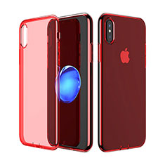 Etui Ultra Slim Silicone Souple Transparente pour Apple iPhone Xs Max Rouge