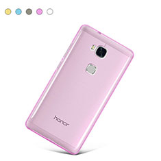 Etui Ultra Slim Silicone Souple Transparente pour Huawei Honor 5X Rose