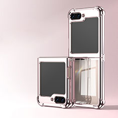 Housse Antichocs Rigide Transparente Crystal AN1 pour Samsung Galaxy Z Flip5 5G Or Rose