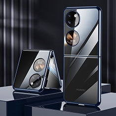 Housse Antichocs Rigide Transparente Crystal LD1 pour Huawei P60 Pocket Bleu