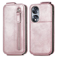 Housse Clapet Portefeuille Cuir pour Huawei Honor 70 5G Or Rose