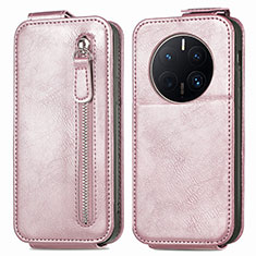 Housse Clapet Portefeuille Cuir pour Huawei Mate 50 Pro Or Rose