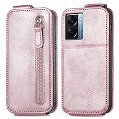 Housse Clapet Portefeuille Cuir pour Oppo A56S 5G Or Rose