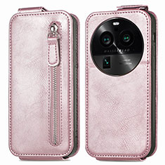 Housse Clapet Portefeuille Cuir pour Oppo Find X6 Pro 5G Or Rose