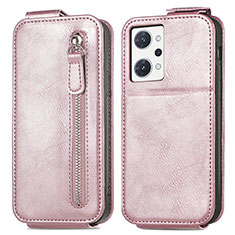 Housse Clapet Portefeuille Cuir pour Oppo Reno7 A Or Rose