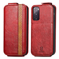 Housse Clapet Portefeuille Cuir pour Samsung Galaxy S20 FE 5G Rouge