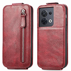 Housse Clapet Portefeuille Cuir pour Xiaomi Redmi Note 13 5G Rouge