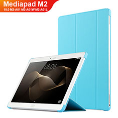 Housse Clapet Portefeuille Livre Cuir L02 pour Huawei MediaPad M2 10.0 M2-A01 M2-A01W M2-A01L Bleu Ciel