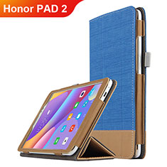 Housse Clapet Portefeuille Livre Cuir L05 pour Huawei Honor Pad 2 Bleu