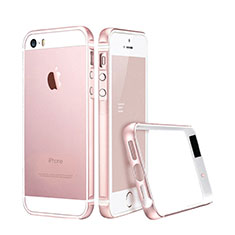 Housse Contour Luxe Aluminum Metal pour Apple iPhone 5S Rose