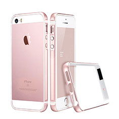 Housse Contour Luxe Aluminum Metal pour Apple iPhone SE Or Rose