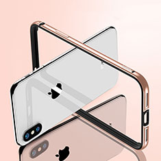 Housse Contour Luxe Aluminum Metal pour Apple iPhone X Or