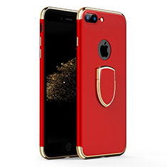 Housse Contour Luxe Metal et Plastique avec Support Bague Anneau A03 pour Apple iPhone 7 Plus Rouge