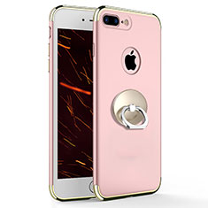 Housse Contour Luxe Metal et Plastique avec Support Bague Anneau A04 pour Apple iPhone 8 Plus Rose