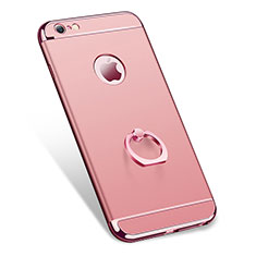 Housse Contour Luxe Metal et Plastique avec Support Bague Anneau pour Apple iPhone 6 Plus Or Rose