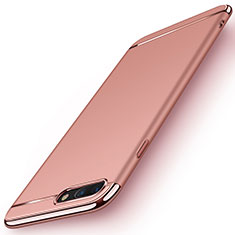 Housse Contour Luxe Metal et Plastique F01 pour Apple iPhone 8 Plus Or Rose
