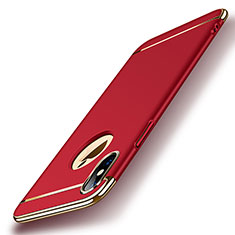 Housse Contour Luxe Metal et Plastique pour Apple iPhone Xs Rouge