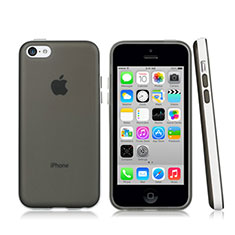 Housse Contour Silicone et Vitre Transparente Mat pour Apple iPhone 5C Gris