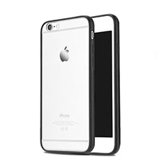 Housse Contour Silicone et Vitre Transparente Mat pour Apple iPhone 6 Noir