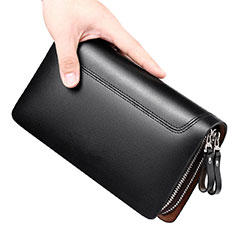 Housse Pochette Cuir Portefeuille Universel pour Motorola Moto Edge 2022 5G Noir