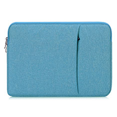 Housse Pochette Velour Tissu L04 pour Huawei Honor MagicBook 15 Bleu Ciel