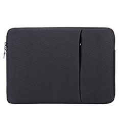 Housse Pochette Velour Tissu L04 pour Huawei Honor MagicBook 15 Noir
