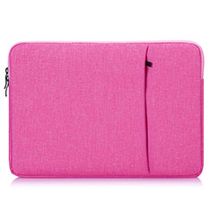 Housse Pochette Velour Tissu L04 pour Huawei Honor MagicBook 15 Rose Rouge