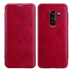 Housse Portefeuille Livre Cuir L01 pour Samsung Galaxy S9 Plus Rouge