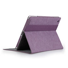Housse Portefeuille Livre Cuir pour Apple iPad 2 Violet