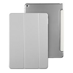 Housse Portefeuille Livre Cuir pour Apple iPad Mini 4 Gris